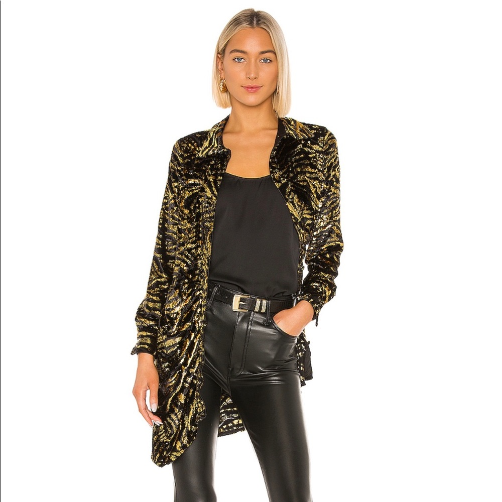 Page Shirt Dress in Black & Gold